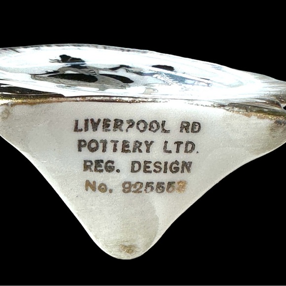 Vintage Liverpool RD Pottery Ltd Porcelain  Toothpick Holder Victorian Scene - Picture 5 of 5